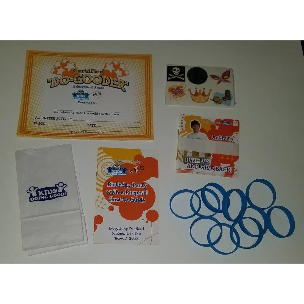 Quaker Kids Doing Good Party Supplies Favors Kit Bracelets Certificates Tattoos